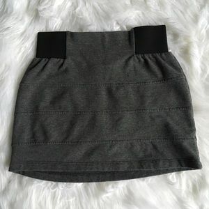 Gray and Black Elastic mini skirt